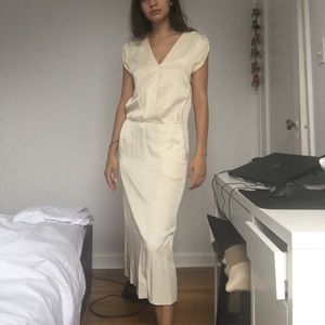 & Other Stories Ivory Wrap Detail Dress